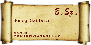 Berey Szilvia névjegykártya