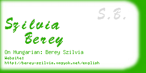 szilvia berey business card